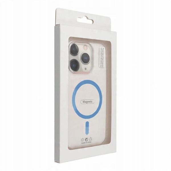 Drop Glue Colorful Ring Mag Cover συμβατό με MagSafe ταιριάζει στο IPHONE 15 ανοιχτό μπλε