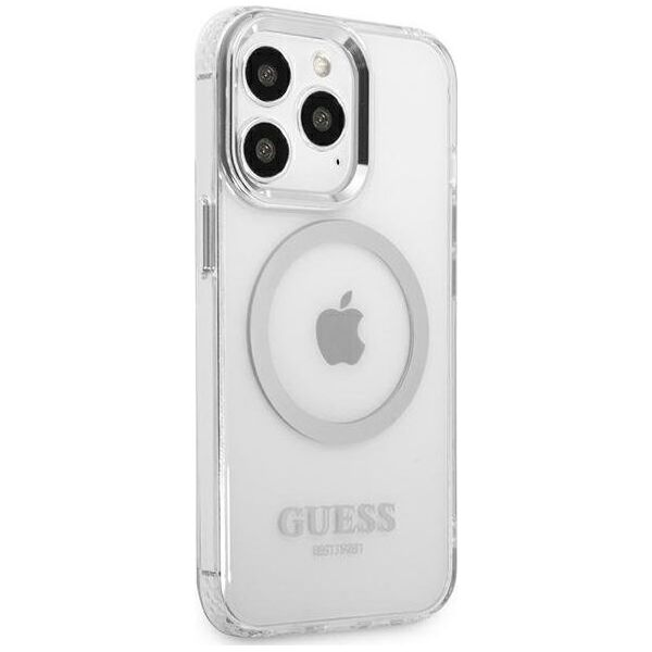 Guess Guess GUHMP13LHTRMS iPhone 13 Pro / 13 6,1" srebrny/silver hard case Metal Outline Magsafe NoSize