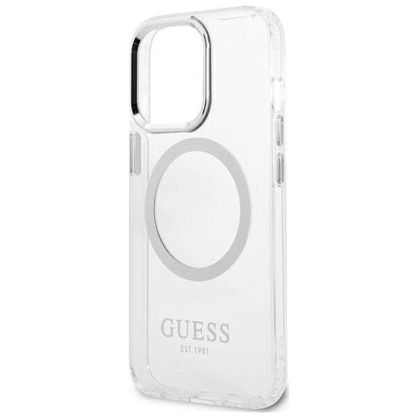 Guess Guess GUHMP13LHTRMS iPhone 13 Pro / 13 6,1" srebrny/silver hard case Metal Outline Magsafe NoSize