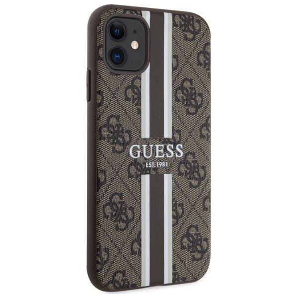 Guess Etui Guess GUHMN61P4RPSW Apple iPhone 11/XR brązowy/brown hardcase 4G Printed Stripes MagSafe