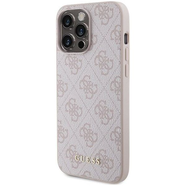 Guess Guess GUHCP15XG4GFPI iPhone 15 Pro Max 6.7" różowy/pink hard case 4G Metal Gold Logo