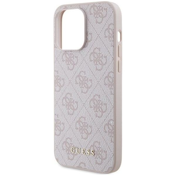 Guess Guess GUHCP15XG4GFPI iPhone 15 Pro Max 6.7" różowy/pink hard case 4G Metal Gold Logo