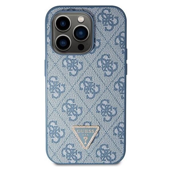 Guess Guess GUHCP15LP4TDSCPB iPhone 15 Pro 6.1" niebieski/blue hardcase Crossbody 4G Metal Logo
