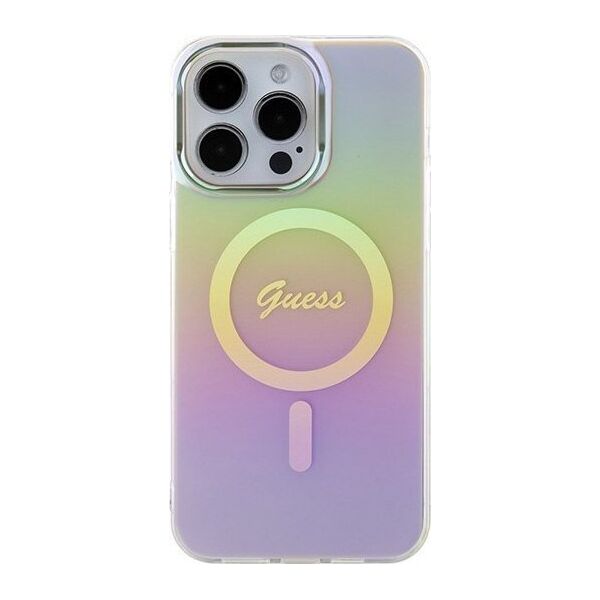 Guess Guess GUHMP15XHITSP iPhone 15 Pro Max 6.7" różowy/pink hardcase IML Iridescent MagSafe