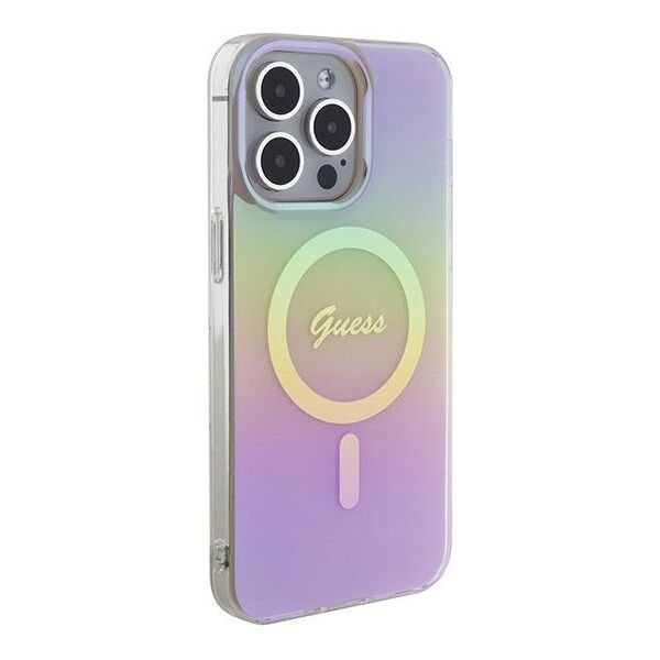 Guess Guess GUHMP15XHITSP iPhone 15 Pro Max 6.7" różowy/pink hardcase IML Iridescent MagSafe