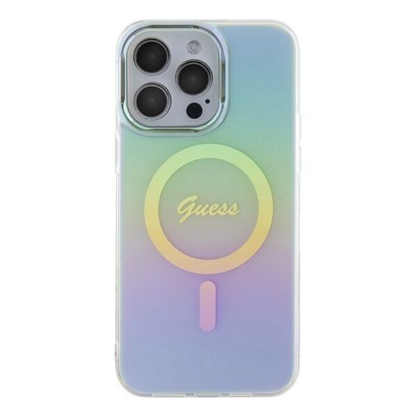 Guess Guess GUHMP15XHITSQ iPhone 15 Pro Max turkusowy/turquoise hardcase IML Iridescent MagSafe
