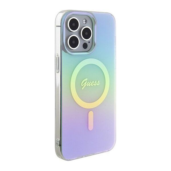 Guess Guess GUHMP15XHITSQ iPhone 15 Pro Max turkusowy/turquoise hardcase IML Iridescent MagSafe