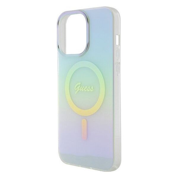 Guess Guess GUHMP15XHITSQ iPhone 15 Pro Max turkusowy/turquoise hardcase IML Iridescent MagSafe