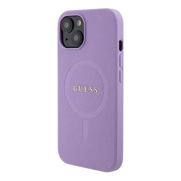 Guess Guess GUHMP15SPSAHMCU iPhone 15 6.1" fioletowy/purple hardcase Saffiano MagSafe