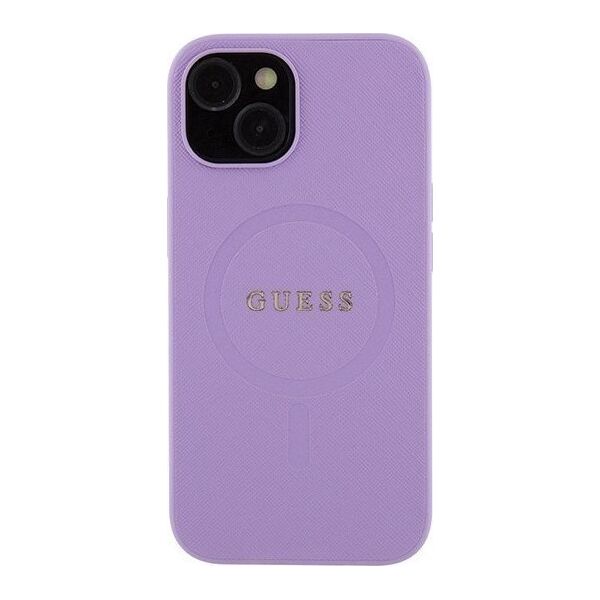 Guess Guess GUHMP15SPSAHMCU iPhone 15 6.1" fioletowy/purple hardcase Saffiano MagSafe
