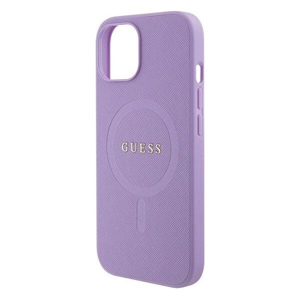 Guess Guess GUHMP15SPSAHMCU iPhone 15 6.1" fioletowy/purple hardcase Saffiano MagSafe