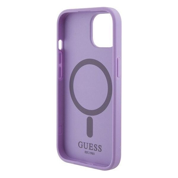 Guess Guess GUHMP15SPSAHMCU iPhone 15 6.1" fioletowy/purple hardcase Saffiano MagSafe