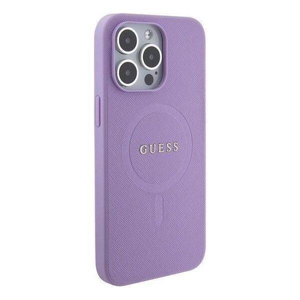 Guess Guess GUHMP15XPSAHMCU iPhone 15 Pro Max 6.7" fioletowy/purple hardcase Saffiano MagSafe