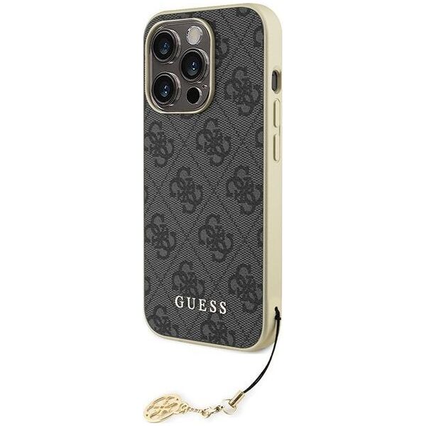 Guess Guess GUHCP15LGF4GGR iPhone 15 Pro 6.1" szary/grey hardcase 4G Charms Collection