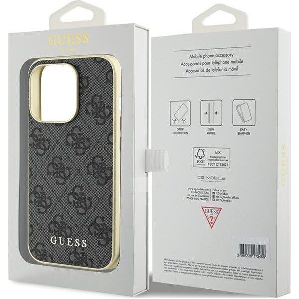 Guess Guess GUHCP15LGF4GGR iPhone 15 Pro 6.1" szary/grey hardcase 4G Charms Collection