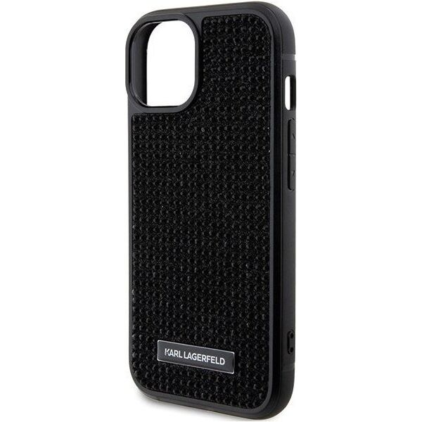 Karl Lagerfeld Karl Lagerfeld KLHCP15SHDSPLK iPhone 15 6.1" czarny/black hardcase Rhinestone Logo Metal Plate