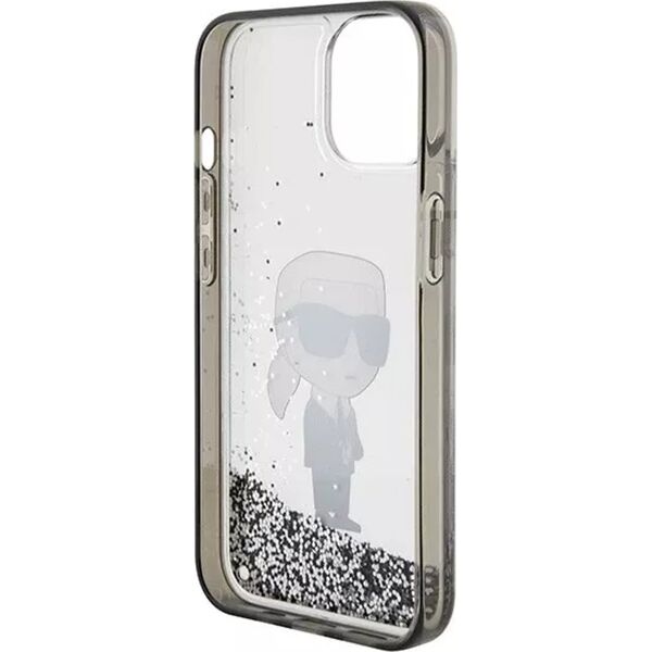 Karl Lagerfeld Karl Lagerfeld KLHCP15SLKKNSK iPhone 15 / 14 / 13 6.1" transparent hardcase Liquid Glitter Ikonik