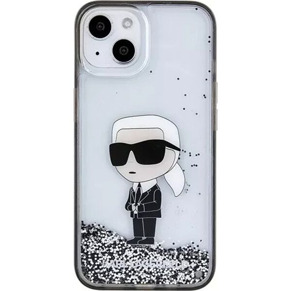 Karl Lagerfeld Karl Lagerfeld KLHCP15SLKKNSK iPhone 15 / 14 / 13 6.1" transparent hardcase Liquid Glitter Ikonik