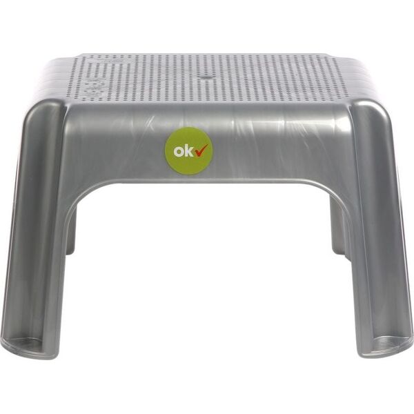 Lumarko Taboret prostokątny 36,5x30x24cm srebrny (10230)