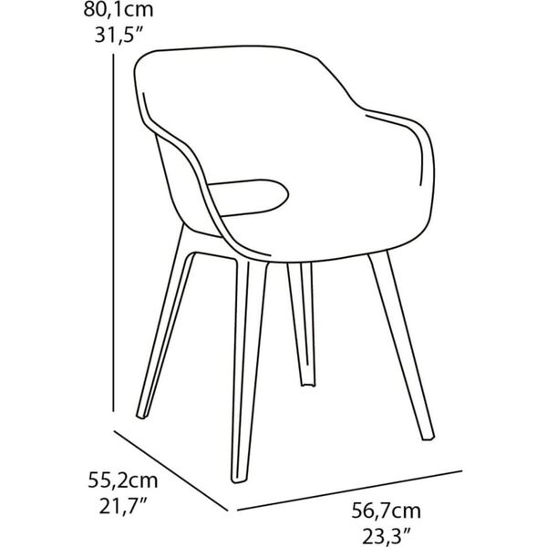 Allibert Allibert Krzesła ogrodowe Akola, 2 szt., cappuccino