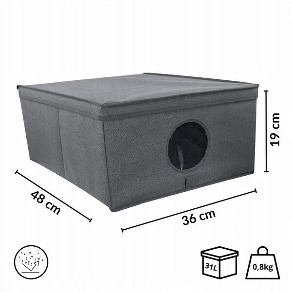 Πτυσσόμενο κουτί μέγεθος M 48x36x19cm Γκρι 8000303317357
