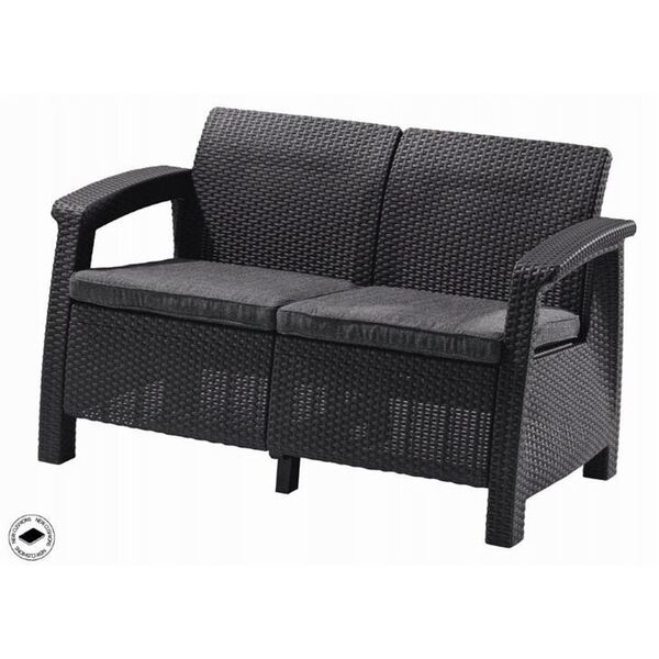 Καναπές κήπου δύο θέσεων Corfu Love Seat γκρι 8711245158730