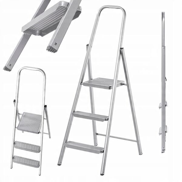 Πτυσσόμενη σκάλα K40 BasicLine / χάλυβας / 3 σκαλοπάτια με λαβή ασφαλείας 4007126017208