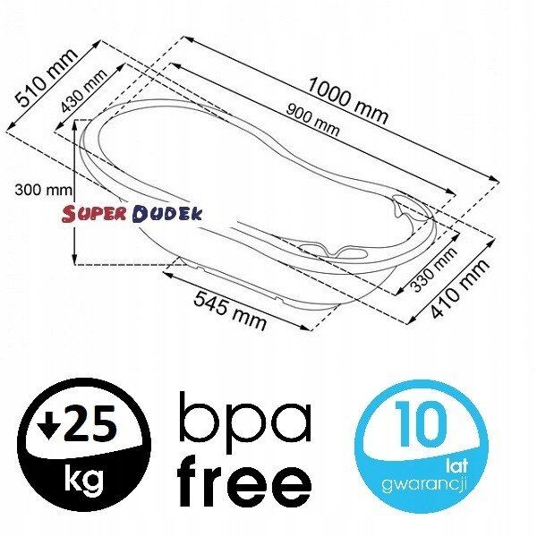 Παιδική μπανιέρα 100cm Wiktoria "Pure" 100x51x29cm ροζ 4052396080681
