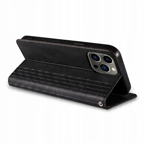 Θήκη Magnet Strap etui iPhone 14 Pro Max θήκη με καπάκι πορτοφόλι mini λουράκι βάση μαύρο