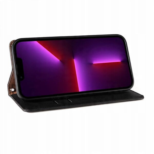 Θήκη Magnet Strap etui iPhone 14 Pro Max θήκη με καπάκι πορτοφόλι mini λουράκι βάση μαύρο