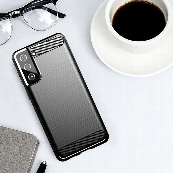 Ελαστική θήκη Carbon Case για Samsung Galaxy S21+ 5G (S21 Plus 5G) μαύρο