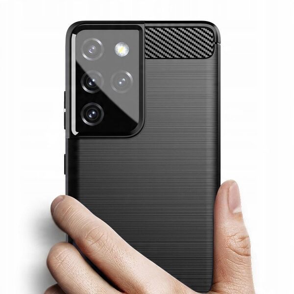 Θήκη Carbon elastyczne etui pokrowiec Samsung Galaxy S21 Ultra 5G czarny
