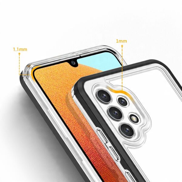 Διαφανής θήκη 3σε1 για Samsung Galaxy A72 4G ζελατινώδης θήκη με μαύρο πλαίσιο