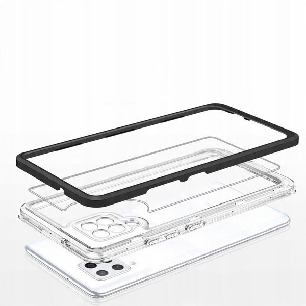 Διαφανής θήκη 3σε1 για Samsung Galaxy A42 5G ζελατινώδης θήκη με μαύρο πλαίσιο