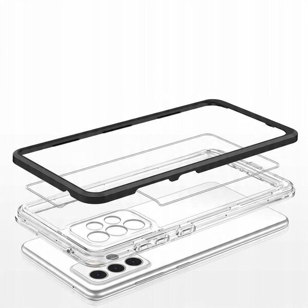 Διαφανής θήκη 3σε1 για Samsung Galaxy A73 ζελατινώδης θήκη με μαύρο πλαίσιο