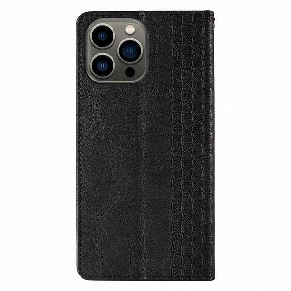 Θήκη Magnet Strap etui για iPhone 13 Pro Max πορτοφόλι + mini λουράκι μαύρο