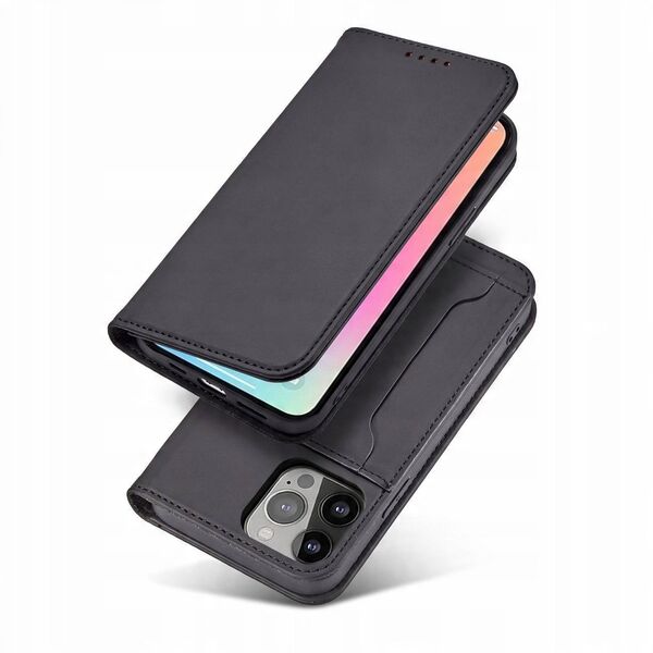 Θήκη κάρτας μαγνήτη etui iPhone 14 Plus θήκη με καπάκι πορτοφόλι βάση μαύρο
