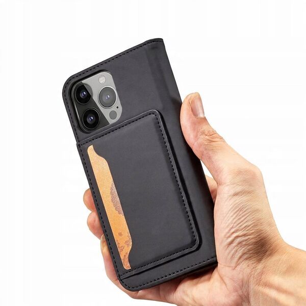 Θήκη κάρτας μαγνήτη etui iPhone 14 Pro Max pokrowiec z klapką πορτοφόλι podstawka μαύρο