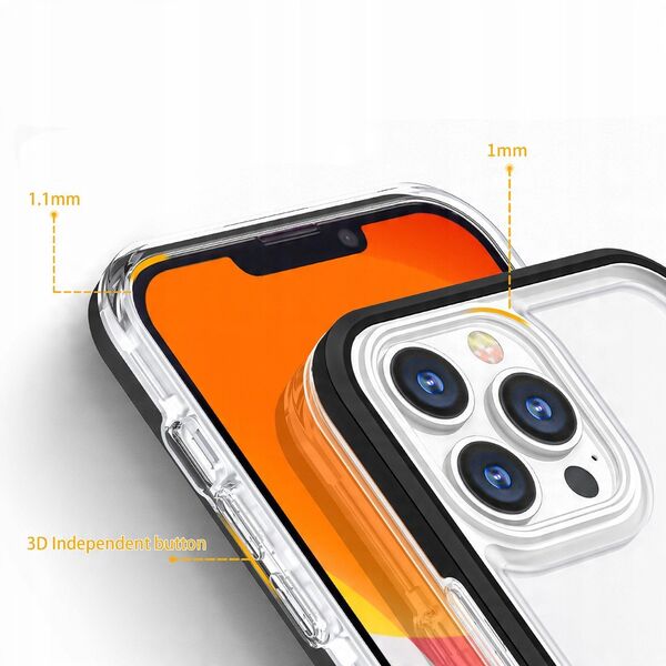 Διαφανής θήκη 3σε1 Samsung Galaxy A03 σιλικονούχα θήκη με πλαίσιο μαύρο