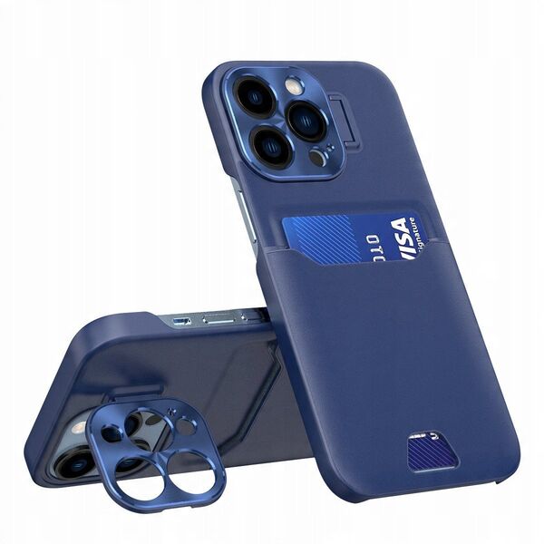 Δερμάτινη Θήκη Stand etui Samsung Galaxy S23 pokrowiec πορτοφόλι για κάρτα με βάση στήριξης μπλε