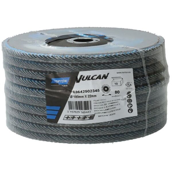 Norton Clipper Flap disc Norton Vulcan Zirconia FLD FDTF 180x22 R842 NOR P80 VULNZ EU 11262517 3157629585443