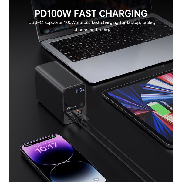 Powerbank Choetech Powerbank B635BK 2xUSB-A / 2xUSB-C 27000mAh - czarny