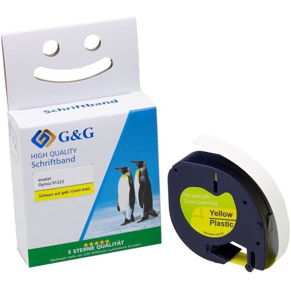 Ταινία εκτύπωσης G&G 12mm x 4m μαύρο-χρυσό Συμβατό με Dymo S0721670/ 91222