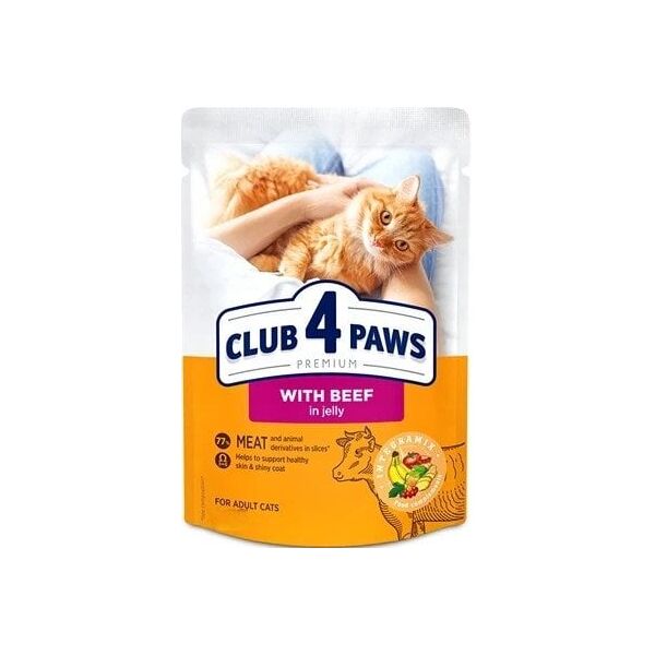 CLUB4Ł KOT φακελάκι 85g ΒΟΔΙΝΟ σε ζελέ /24