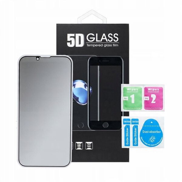 5D Full Glue Tempered Glass - για iPhone 15 / 16 (MATTE) μαύρο