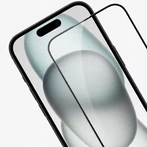 TELTECH PREMIUM SZKŁO 6D IPHONE 15 SZKŁO PROFILOWANE HARTOWANE FULL COVER CZARNA RAMKA