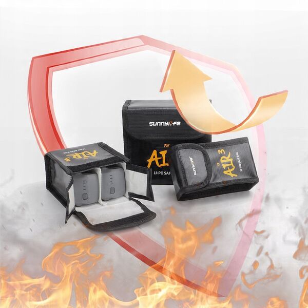 Futerał Etui Pokrowiec 2x Akumulator Bateria Ognioodporny Dji Air 3 / 3s / 3 S / A3-dc598-2