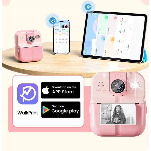 Aparat Natychmiastowy Dla Dzieci Cyfrowy Mp3 Gry Druk Telefon Obiektyw 180s / P02 Niebieski