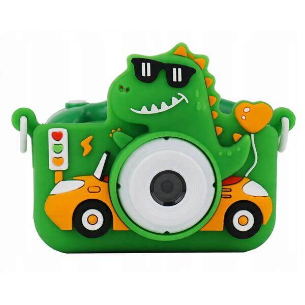 Aparat Cyfrowy 48mp Kamera 1080p Dla Dziecka 5x Gry Mp3 Xrec X2 / Dinozaur Zielony