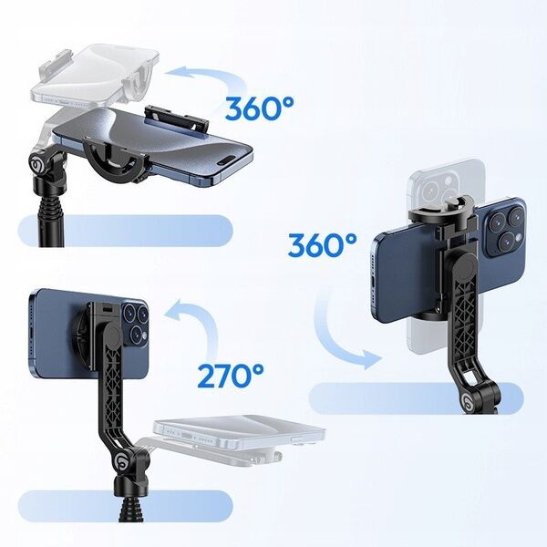 Kijek Selfie Stick Statyw 1,44m Na Magnes Magsafe Telefon Smartfon + Pilot / Tt88 / Czarny